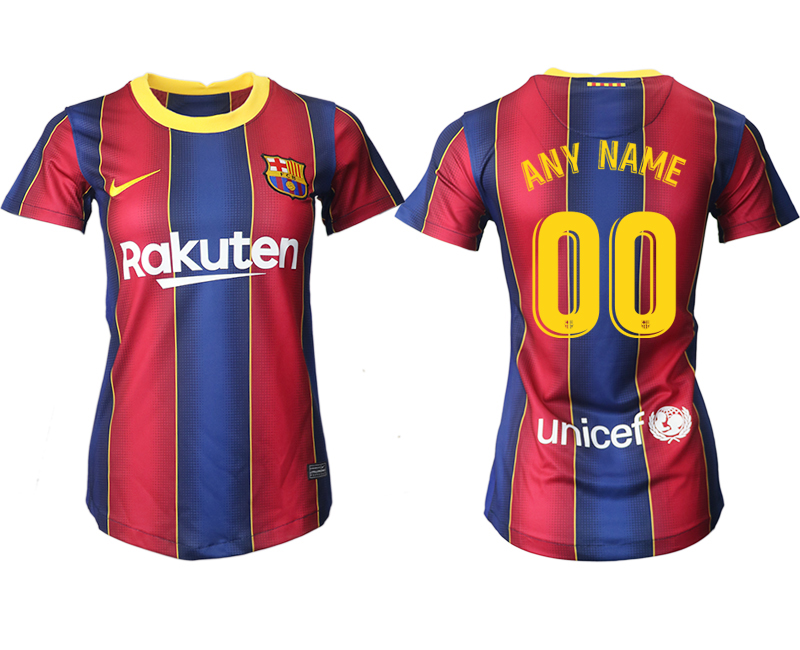 Women 2020-2021 Barcelona home aaa version customized red Soccer Jerseys->real madrid jersey->Soccer Club Jersey